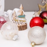 New Year 6cm Christmas ball 5- Design packs decorative hanging clear plastic balls