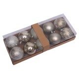 Manufacturers 8cm/10pcs Rose Gold 5 design Christmas ball sets decoration tree ornament christmas