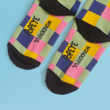 Cartoon Illustration Socks Plaid Color Cute Autumn And Winter Thickening Men's Socks Women's Socks