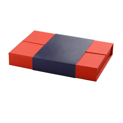 Silk full cover luxury small custom size dark red certificate many wedding invitation packing box