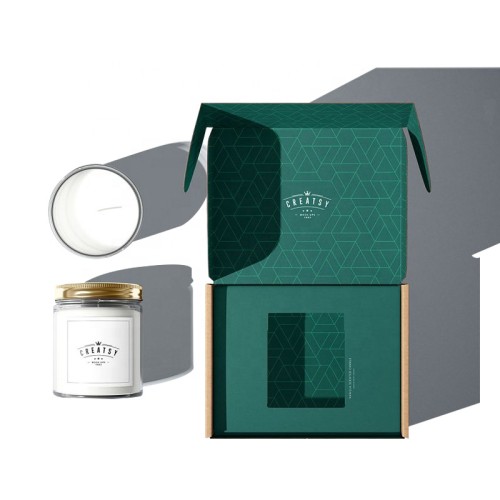 custom design recycled  Candle jars with printed mailer box