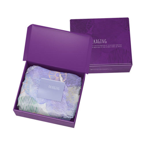 Eco Friendly Custom Size Branded Printed E-commerce Plant Shipping Purple Apparel Dress Clothing Gift Mailer Box With Logo