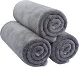 Three-piece set of pure grey microfiber sports towels soft and quick dry light sweat Gym towel