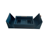 Luxury design special shape design custom metal plate logo personalized  dark green skin care set cosmetic box