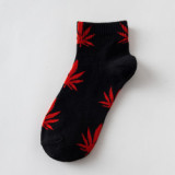 Hemp Leaf Skateboard Women Socks Couple Trendy Men Cotton Boat Socks