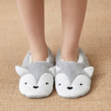 Autumn and Winter Coral Velvet Floor Socks Adult Non-Slip Shoes and Socks Thickening Plus Velvet Warm Indoor Three-Dimensional C
