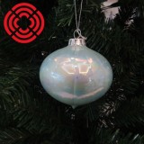Ball Christmas Tree Decoration Glass New with Feather Design 8cm 1pc/bubble Bag Pack Silk Screen Printing Accept Customized Logo