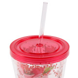 Customized 16Oz Double Walled Ps Insulated Water Bottle Bpa Free Plastic With Straw Lid
