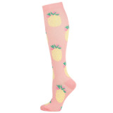 Custom Leg Support Stretch Compression Stockings Outdoor Sport Compression Socks Fruits Pattern Below Knee Socks Long Socks Stoc