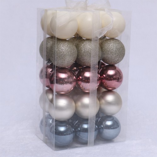 6cm/30pcs Grey+Champagne silvery+Rose Gold mixed Christmas ball sets decoration 2021 new idea products