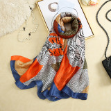 2021 Autumn Winter New Fashion Comfortable Soft Silk Scarves Outdoor Dual-Use Long Silk Shawl