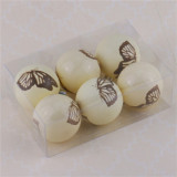 Hot Sale New Design 8cm Rice White Color Painted PS material Plastic Christmas outdoor decoration Pack