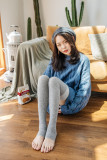 Autumn And Winter Rabbit Wool Blended Socks For Women Over The Knee To Keep Warm Stitching Long Tube Leggings Slouch Socks