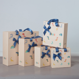 PACKING Hot Selling Custom Printed Logo Recycled Cardboard Packaging Gift Boxes With Handle For Business Gifts Set