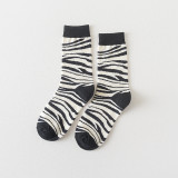 Japanese Couple Black And White Pattern Men And Women Socks Cat Pattern Ins Tube Socks