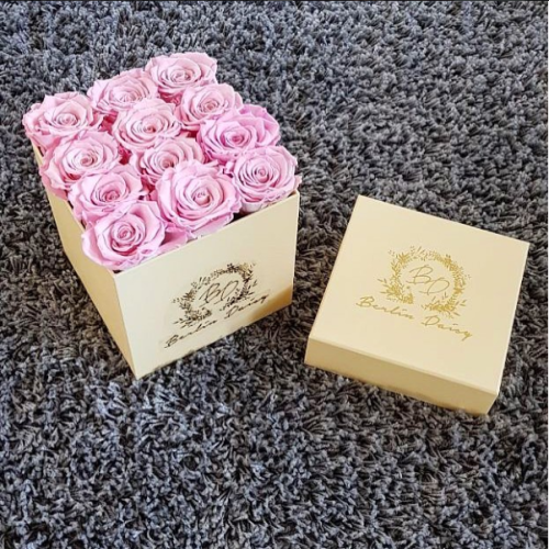 Recycled Custom Logo Printed Luxury Rectangular Square Rigid Cardboard Floral Paper Gift Boxes For Flower Arrangement