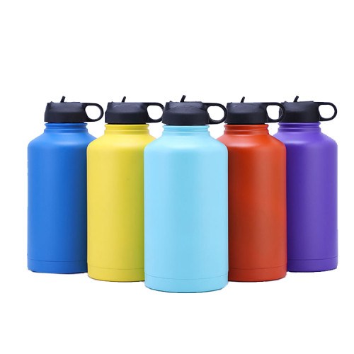 Customized Insulated Double 304 Stainless Steel Portable Travel Insulated Thermal Sports Water Flask Vacuum Bottles With Lid