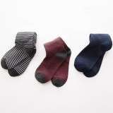 Women Style Long Tube Pure Cotton Striped Student Socks