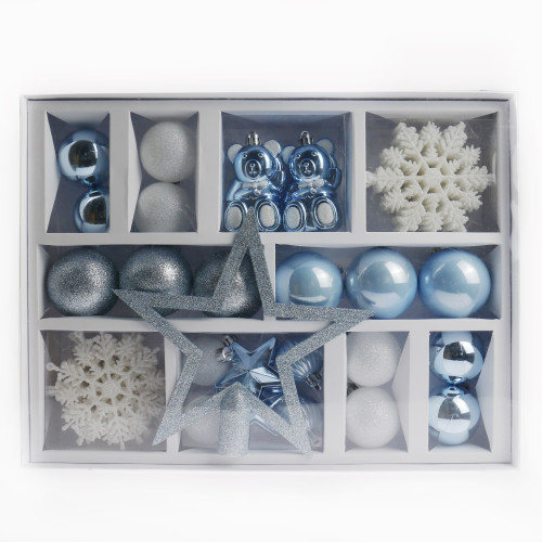 12pcs water blue Christmas Ball Sets Decorations For Merry Christmas Gift New Year items 2021