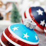 12pcs pack 8cm clear ball with painted hanging tree decoration