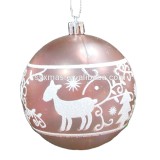 Promotional 8cm rose gold  Christmas plastic ball with painted 10cm plastic  decoration ball tree hanging decoration ball