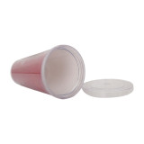 16Oz Eco-Friendly  Double Walled Ps Insulated Straw Mug Clear Plastic Tumblers Mug With Glitter Paper