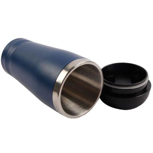 Popular customized travel dark blue 450ml reusable Double Wall stainless steel water bottle