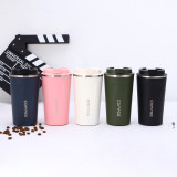 New 510ml Reusable Double Wall 304 Stainless Steel Coffee Cups Vaccum Insulation Flask Car Mugs Cups With Lid