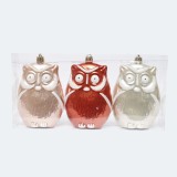 Christmas Ornaments Promotional Hand Painted Plastic Heart Shaped Plastic 7.5cm/3pcs Indoor Christmas Decoration SY Xmas 4 Color