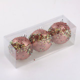 8cm transparent rose gold  plastic ball with painted
