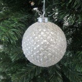 2021  hot sale  Gold  Glitter Glass Christmas Ornament balls christmas hanging tree decoration