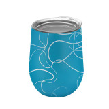 12oz Wide Mouse Double Wall Stainless Steel Stemless Egg Shape Rose Gold Insulated Wine Tumblers
