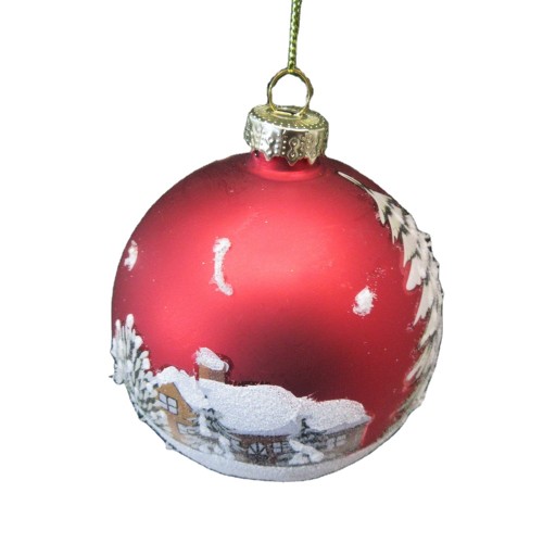 10cm printed plastic Christmas ball