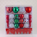 unique factory sale various colour and mixed design plastic  christmas balls set