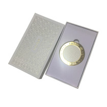 Festival custom design brand texture pearl white paper hot foil cover beauty cosmetic mirror box