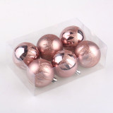 8cm transparent rose gold  plastic ball with painted