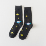 Japanese Couple Black And White Pattern Men And Women Socks Cat Pattern Ins Tube Socks