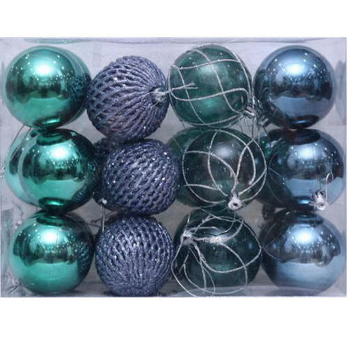 Ready to ship 7cm Dark green plastic tree hanging decoration ball