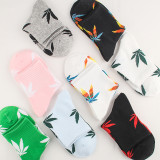 2021 New Maple Leaf Long Socks Cotton Skateboard Hemp Leaves Socks Trend Korean Street Harajuku Sports Socks