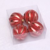 Plastic  Christmas tree ball  Red Color Tree Hanging Pendant Bola de Navidad