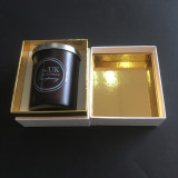 Christmas white matt custom design size gold inside cover glass candle bottle packing box with foam holder