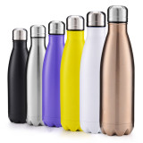 Portable Double Wall 304 Stainless Steel 500ML/17oz Cola Shaped Bottle Sports Sublimation Thermos Cups Vacuum Flask