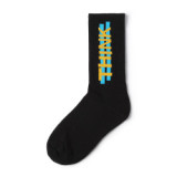 Custom Letter Design White Black Woman Custom Quick Dry Wholesale Unisex Sport Socks