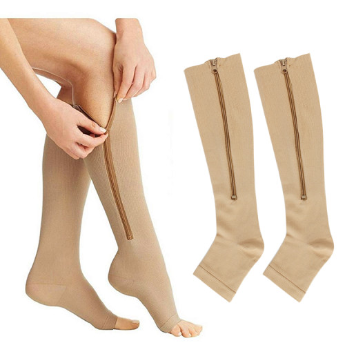 OEM  Custom Logo Compression Zipper Socks Women Socks No Minimum Order Yiwu Socks Factory