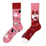 Winter Women Socks New Creative Couple Style Trendy Socks Fashion Personality Popular Trend Cartoon Jacquard Long Tube Cotton