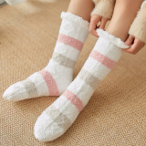 Autumn and Winter Coral Velvet Floor Socks Towel  Female Adult Sleep Socks Plus Velvet Thick Slippers Socks