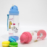 500ml Portable Plastic Kids Boys Girls Children Outdoor Hot Juice Straw Water Bottle Cup