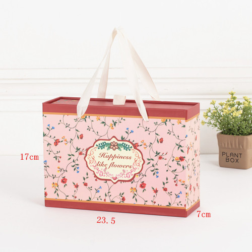 PACKING Hot Selling Custom Printed Logo Recycled Full Color Printing Sliding Packaging Box With Handle For Clothes