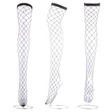 Multicolor Shiny Rhinestone Big Fishnet Stocking Sexy Long Tube Thigh Fish Net Socks Over The Knee High Stockings For Women