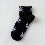 Hemp Leaf Skateboard Women Socks Couple Trendy Men Cotton Boat Socks